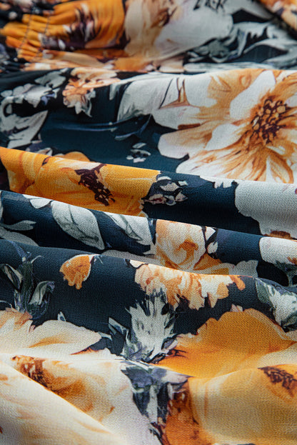 Floral Off Shoulder Bell Sleeve Peplum Top