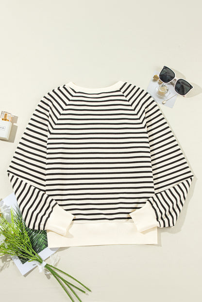 CIAO AMORE Stripe Pullover Sweatshirt