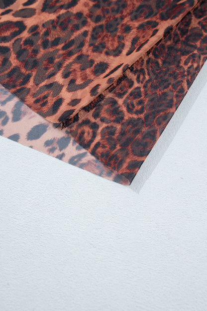 Leopard Mesh Sheer Maxi Skirt