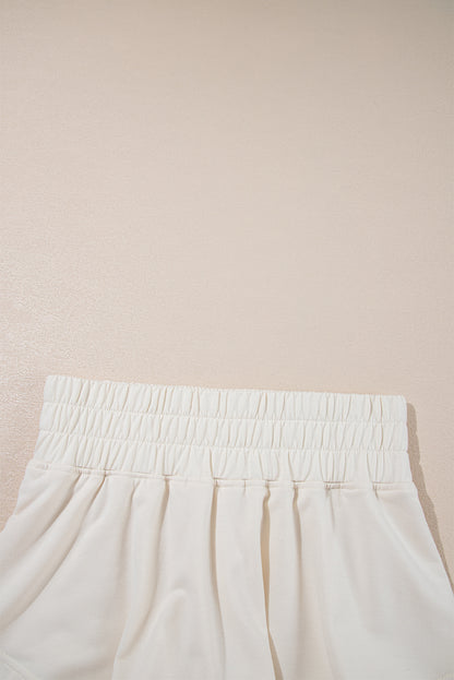 Solid Cropped Tee & Ruffle High Waist Skort Set