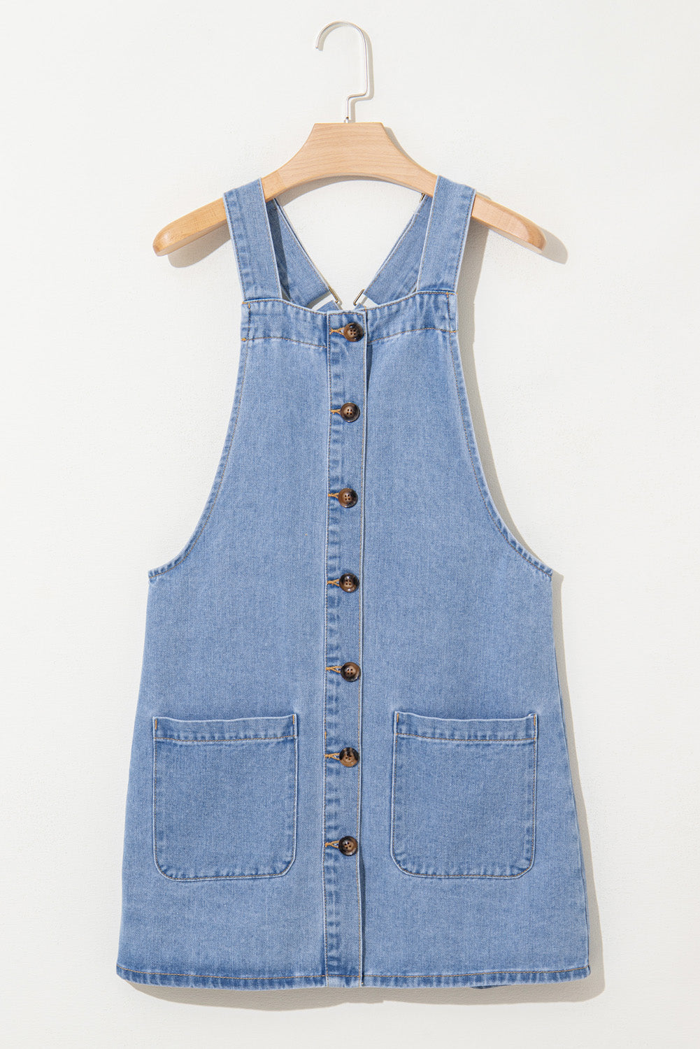 Denim Button Front Mini Dress