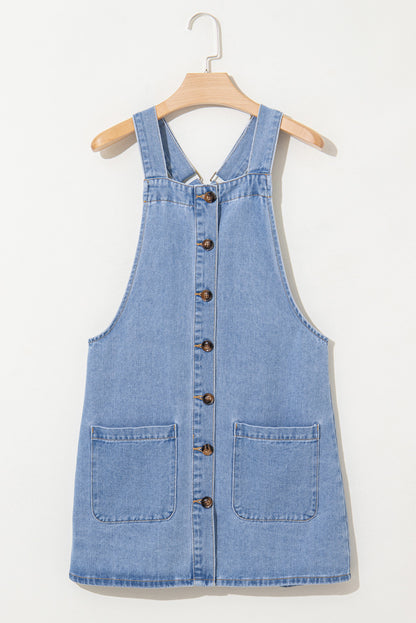 Denim Button Front Mini Dress