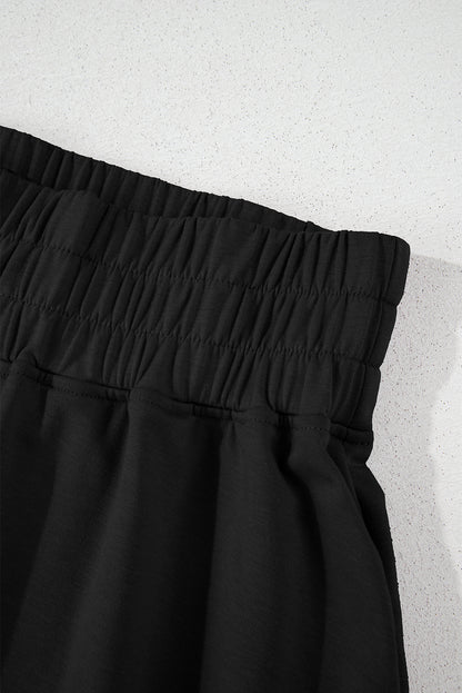Solid Cropped Tee & Ruffle High Waist Skort Set