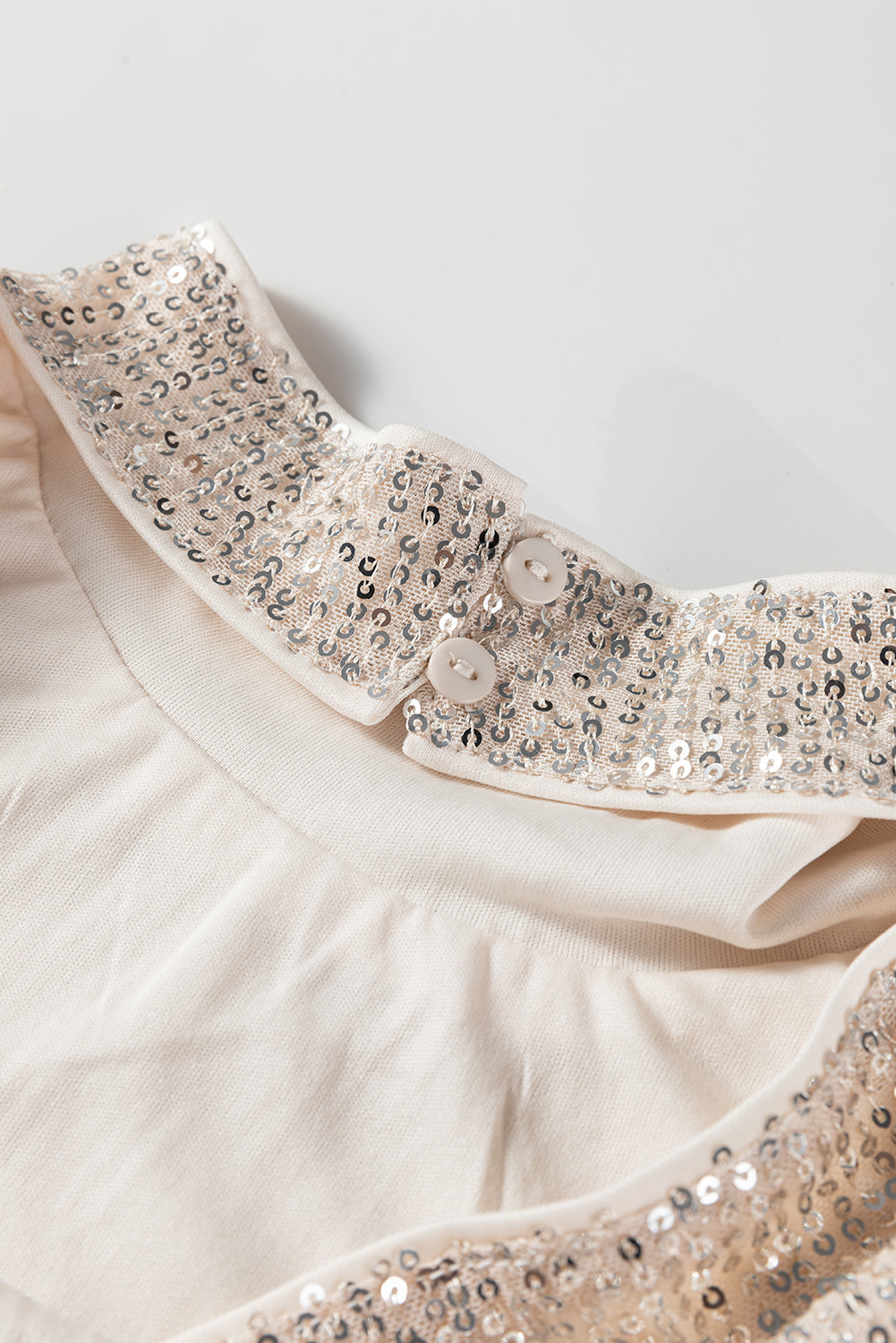 Solid Sequin Backless Bell Sleeve Top