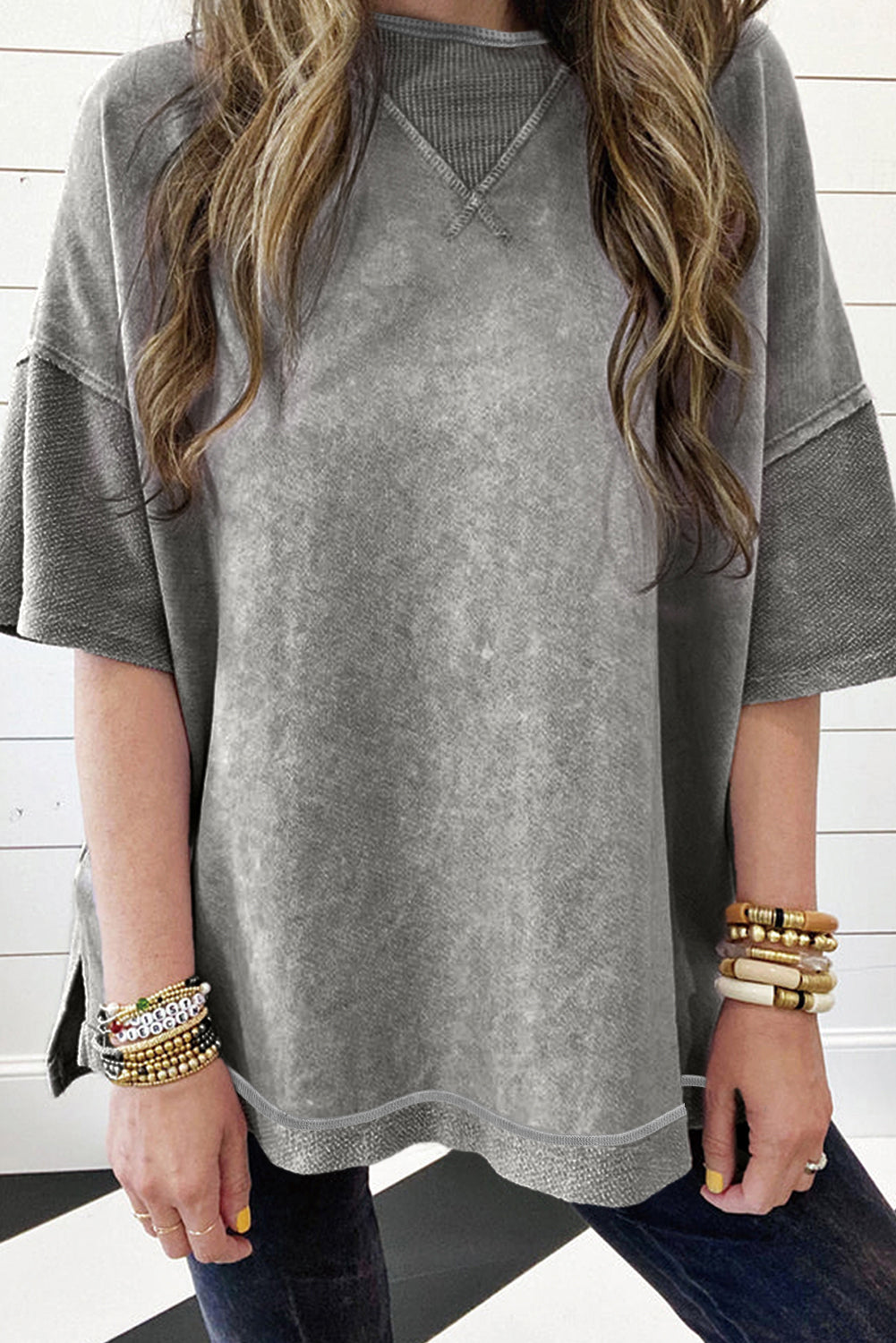 Mineral Wash Drop Shoulder Tee