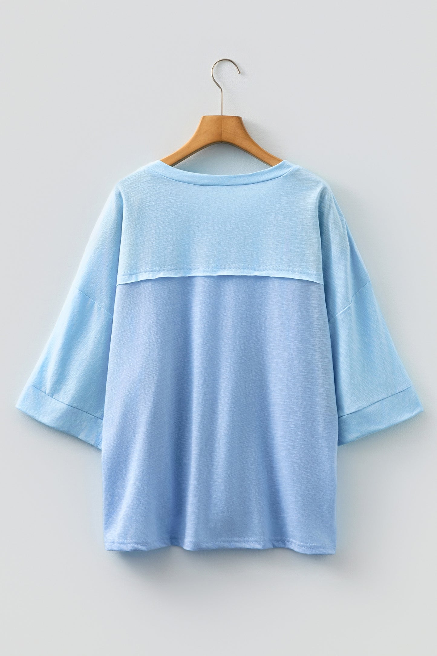 Flower Patch Exposed Seam 3/4 Sleeve T-Shirt