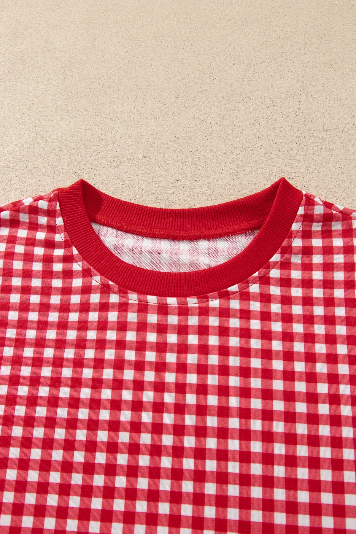 Gingham Patchwork Long Sleeve Top & Pant Set
