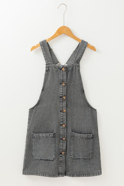 Denim Button Front Mini Dress