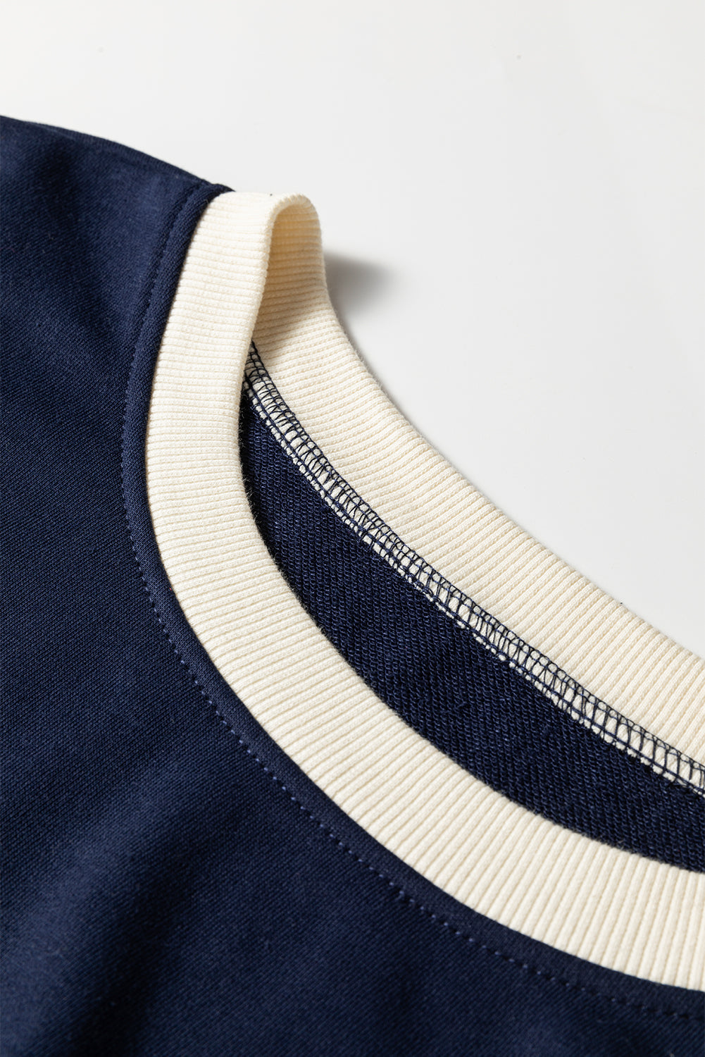 Plus Size Colorblock Top and Lace-up Skirt Set