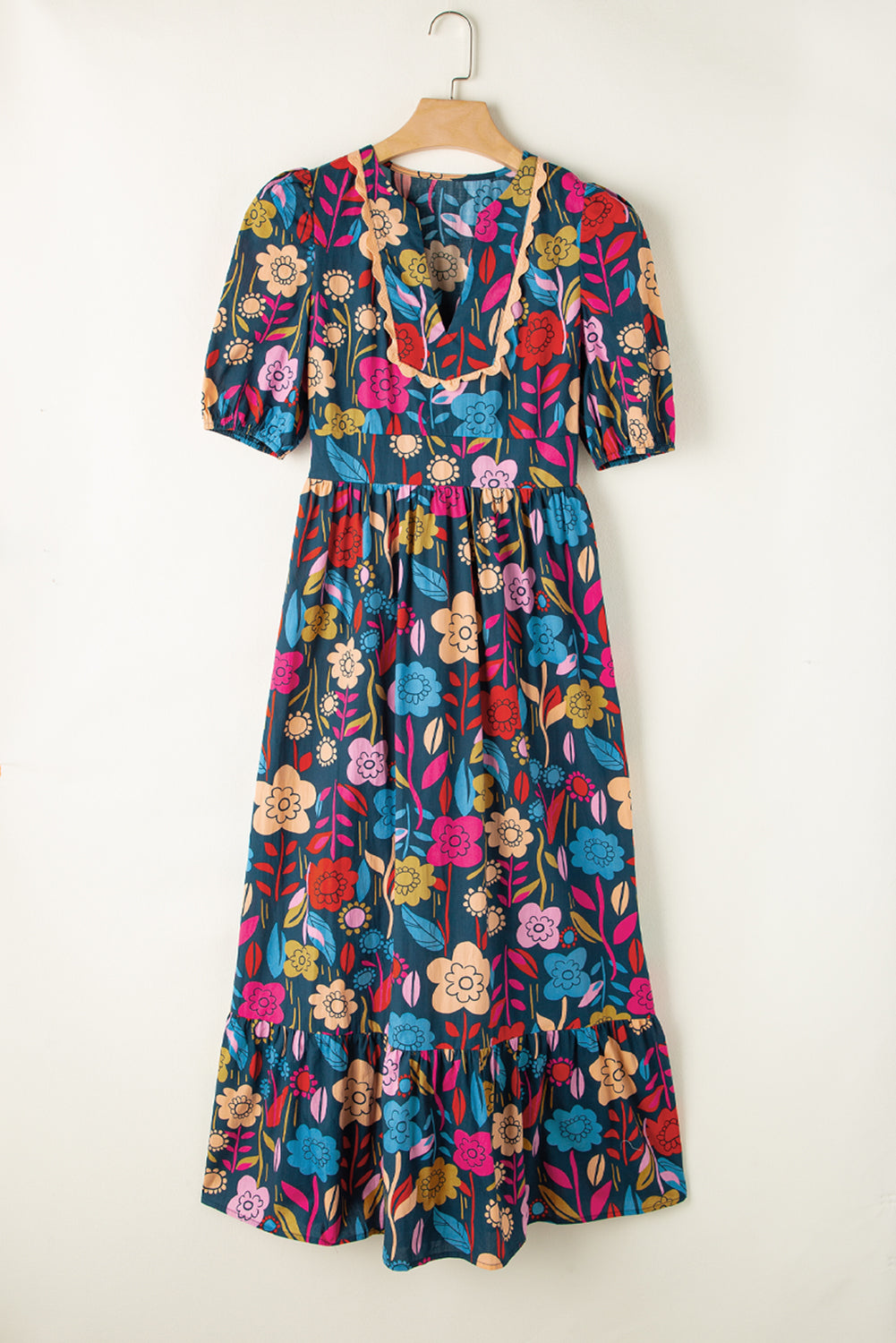 Floral Split V-Neck Maxi Dress