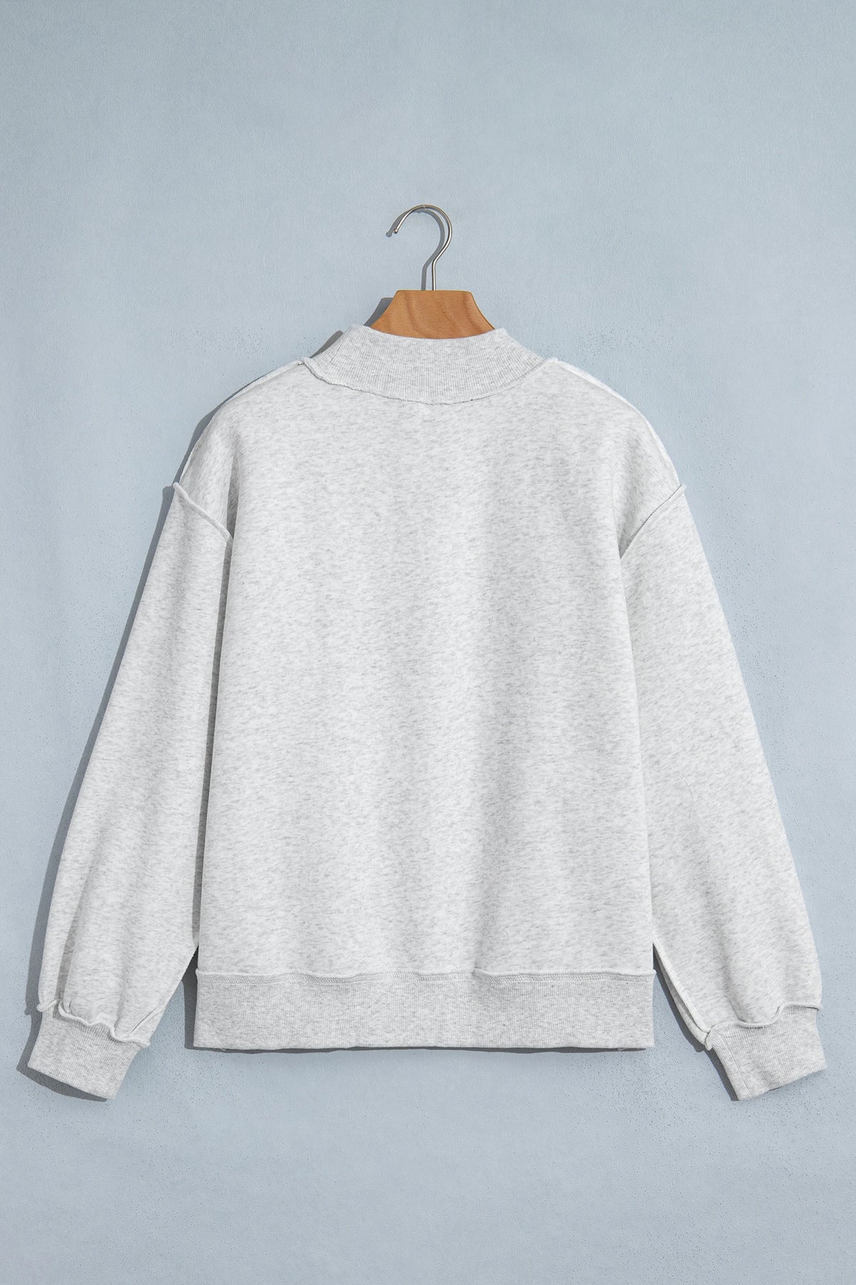 WWJD Embroidered Patchwork Mock Neck Sweatshirt