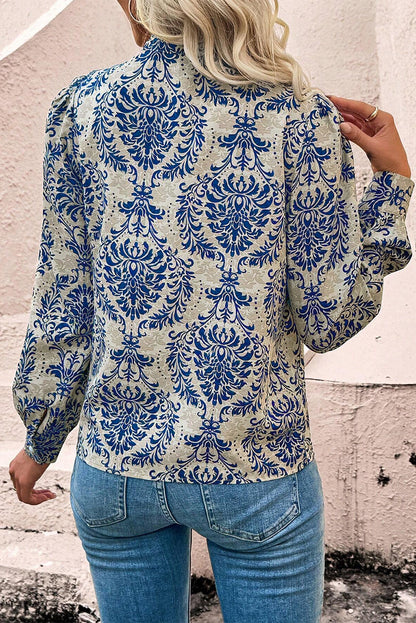 Boho Bishop Sleeve Buttoned Shirt