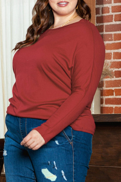 Plus Size Dolman Long Sleeve Top