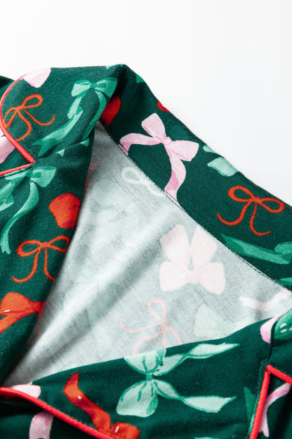Bow Holiday Shirt and Short Pajama Set