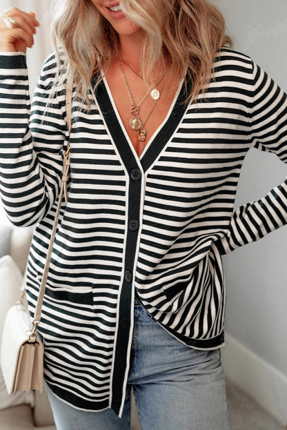 Stripe Tunic Long Sleeve Cardigan