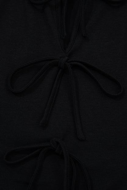 Plus Size Solid Bow-Tie Peplum Tank Top