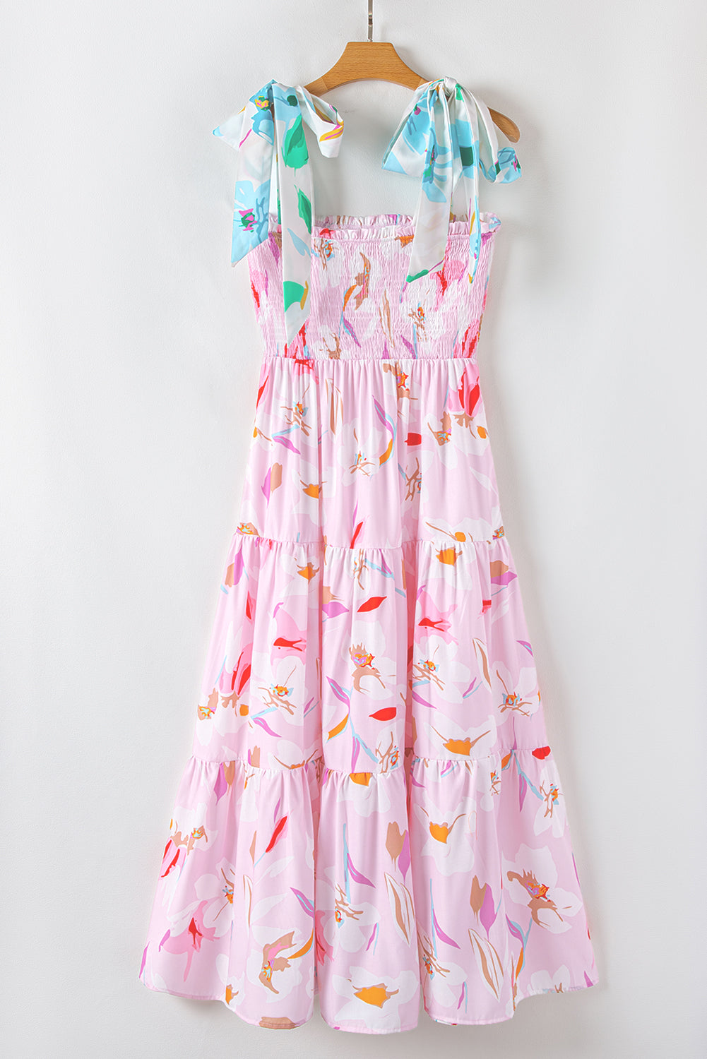 Floral Tied Straps Maxi Dress