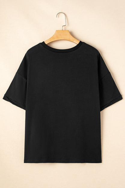 Solid Short Sleeve Hi Low Hem T-Shirt