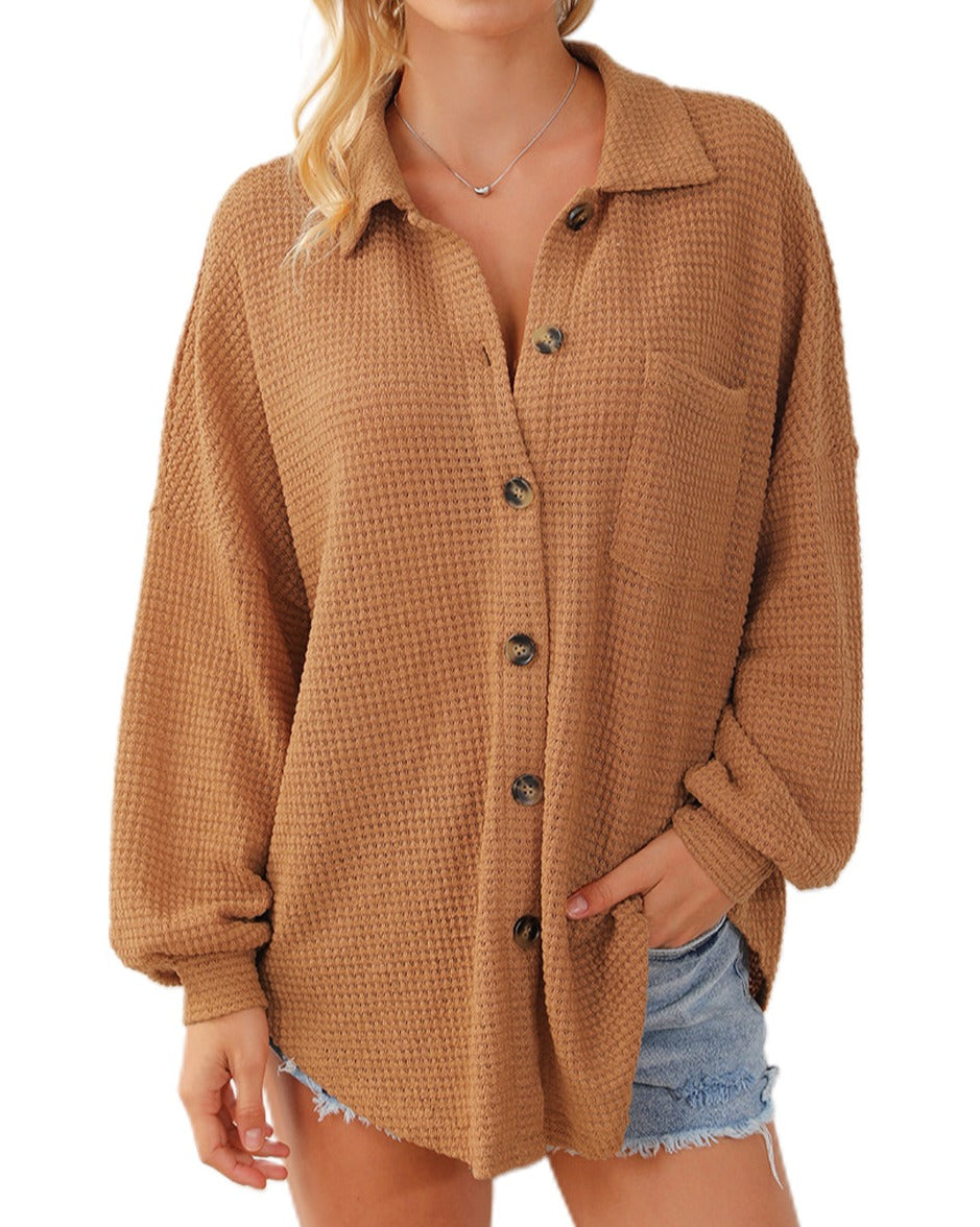 Waffle Chest Pocket Buttoned Shirt