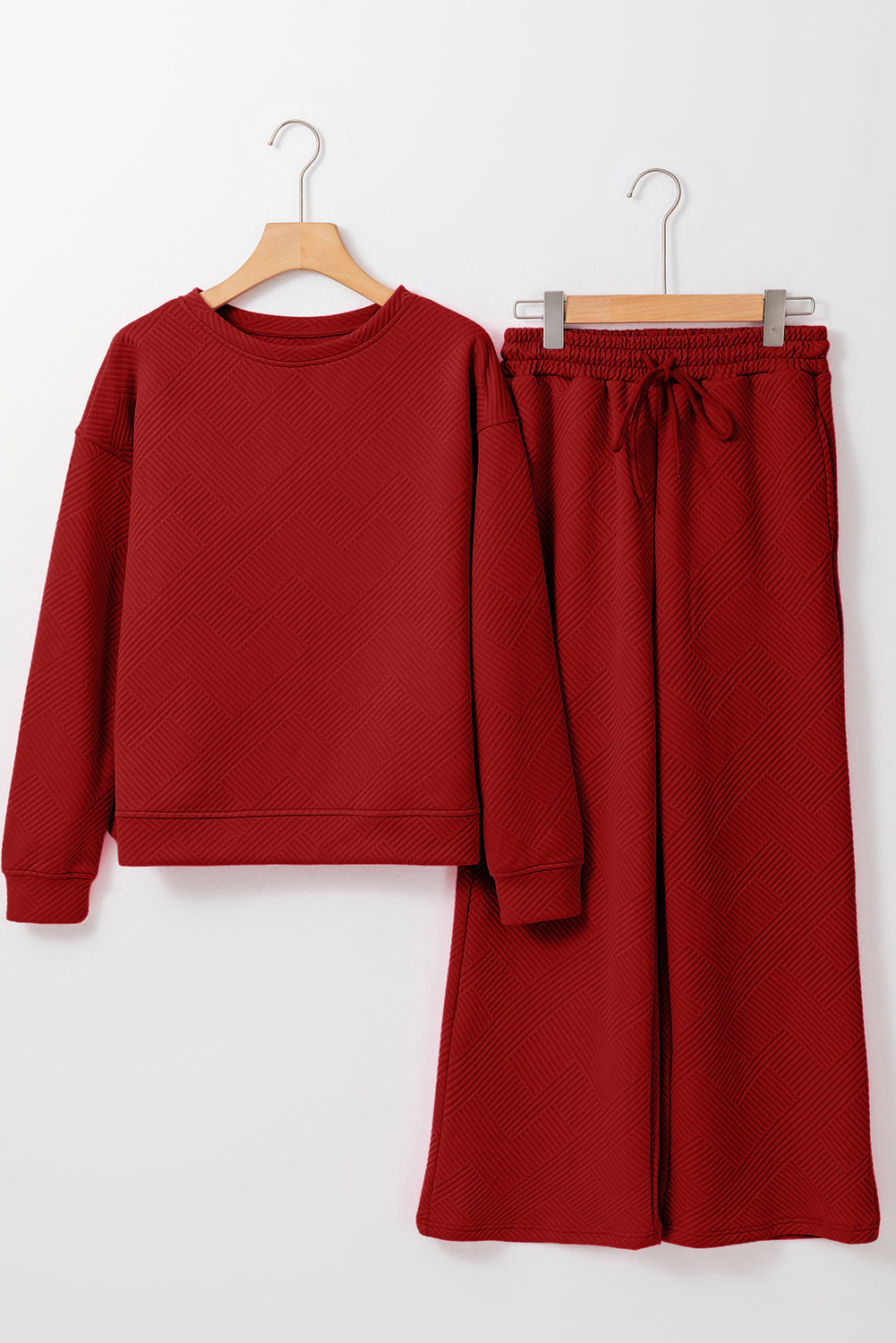 Textured Top and Pants Set