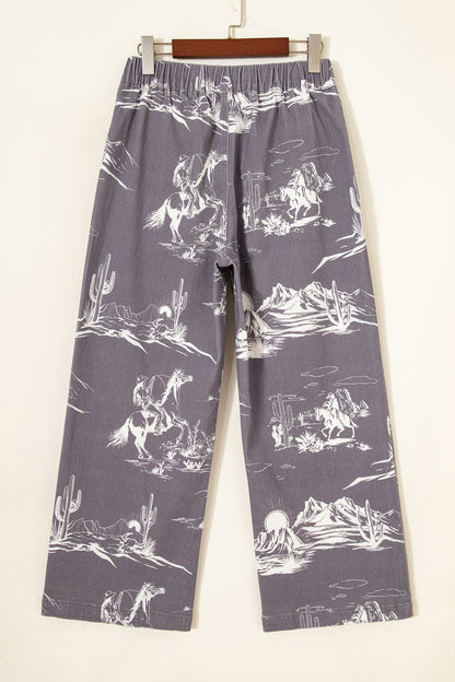 Western Elastic High Waist Straight Leg Jeans
