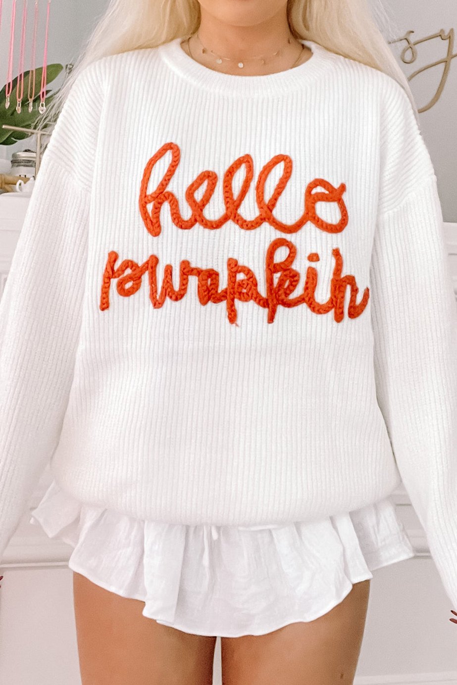 Hello Pumpkin Long Sleeve Sweater