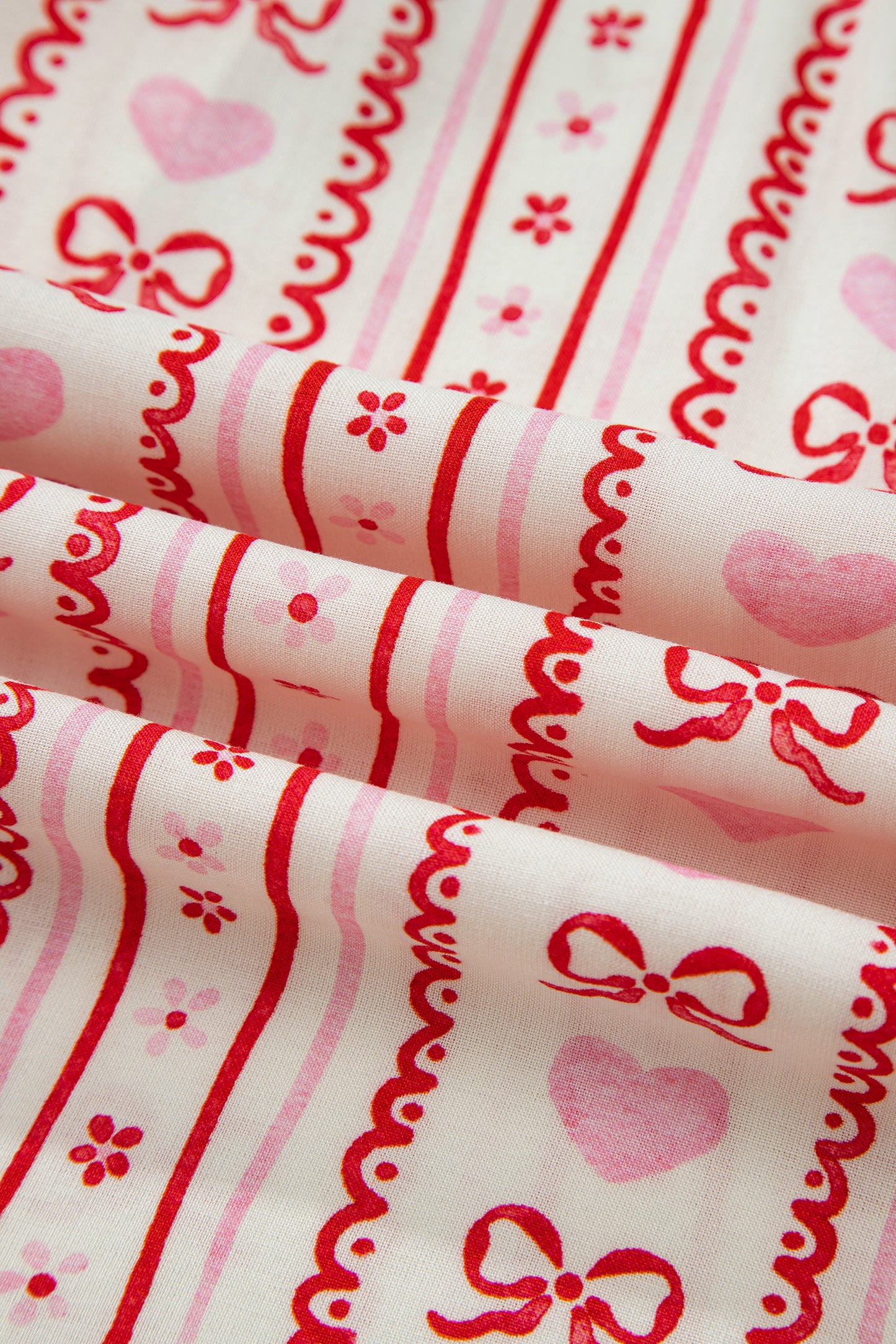 Valentine Heart Bow Shirt and Shorts Pajama Set