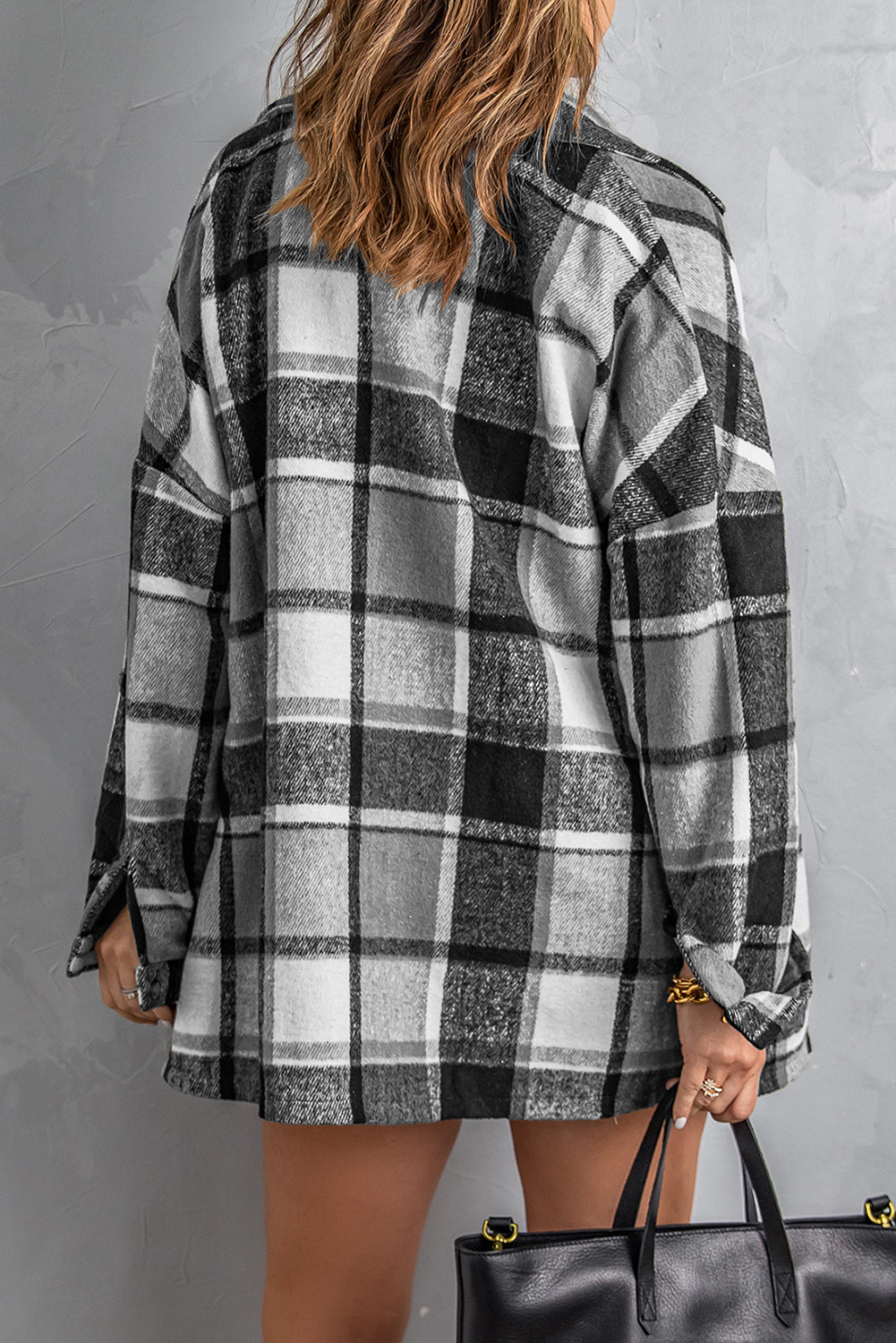 Plaid Buttoned Shirt Jacket