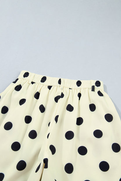 Polka Dot Pleated High Waist Harem Pants