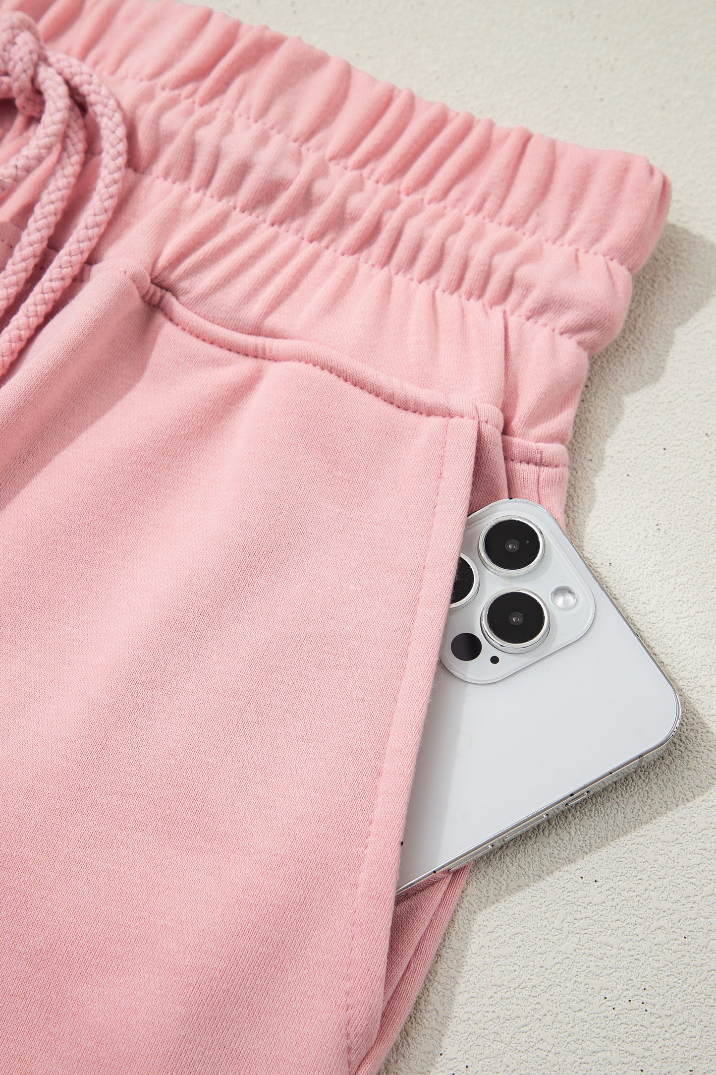 Solid Tee & Wide Leg Raw Hem Pants Set