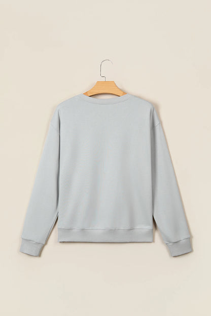 PRAY Embroidered Patchwork Drop Shoulder Sweatshirt