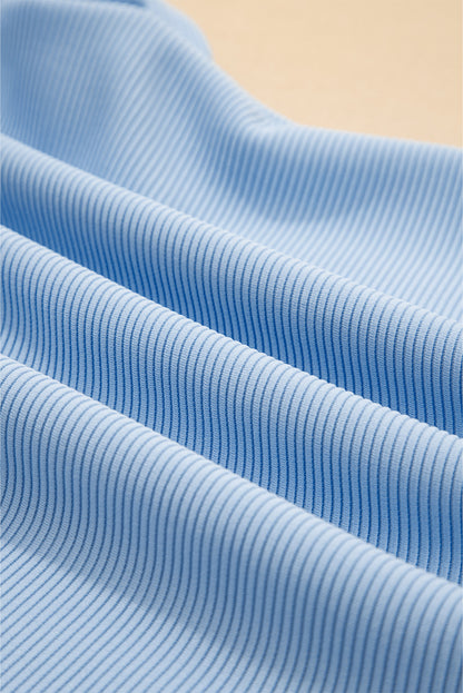 Textured Ruffle Half Zip Top and Pants Set