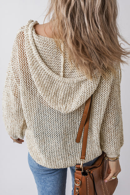 Hollowed Knit Kangaroo Pocket Sweater