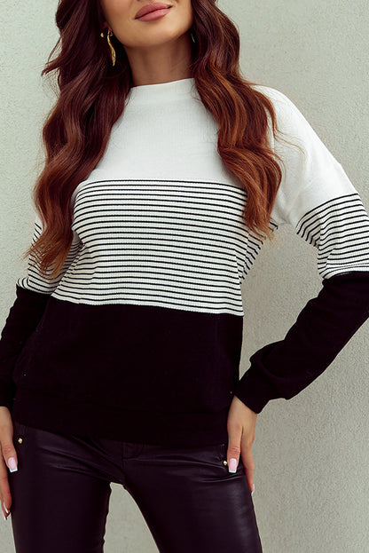 Stripe Colorblock Long Sleeve Top