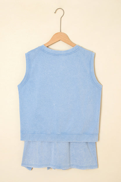 Solid Mineral Wash Tank Top & Lined Skort Set