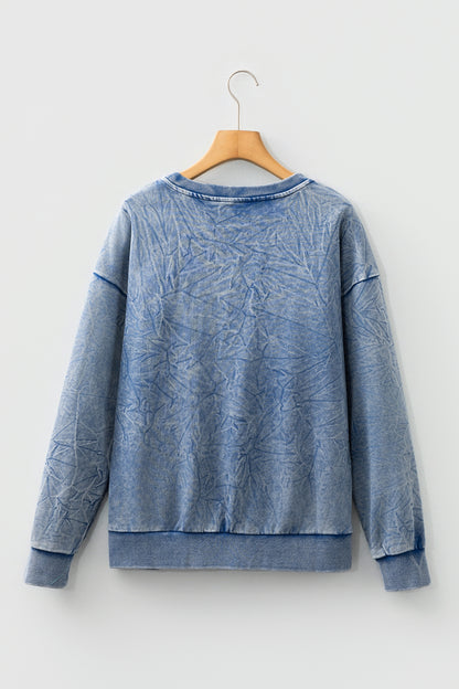 SAVED BY GRACE Embroidered Mineral Wash Sweatshirt