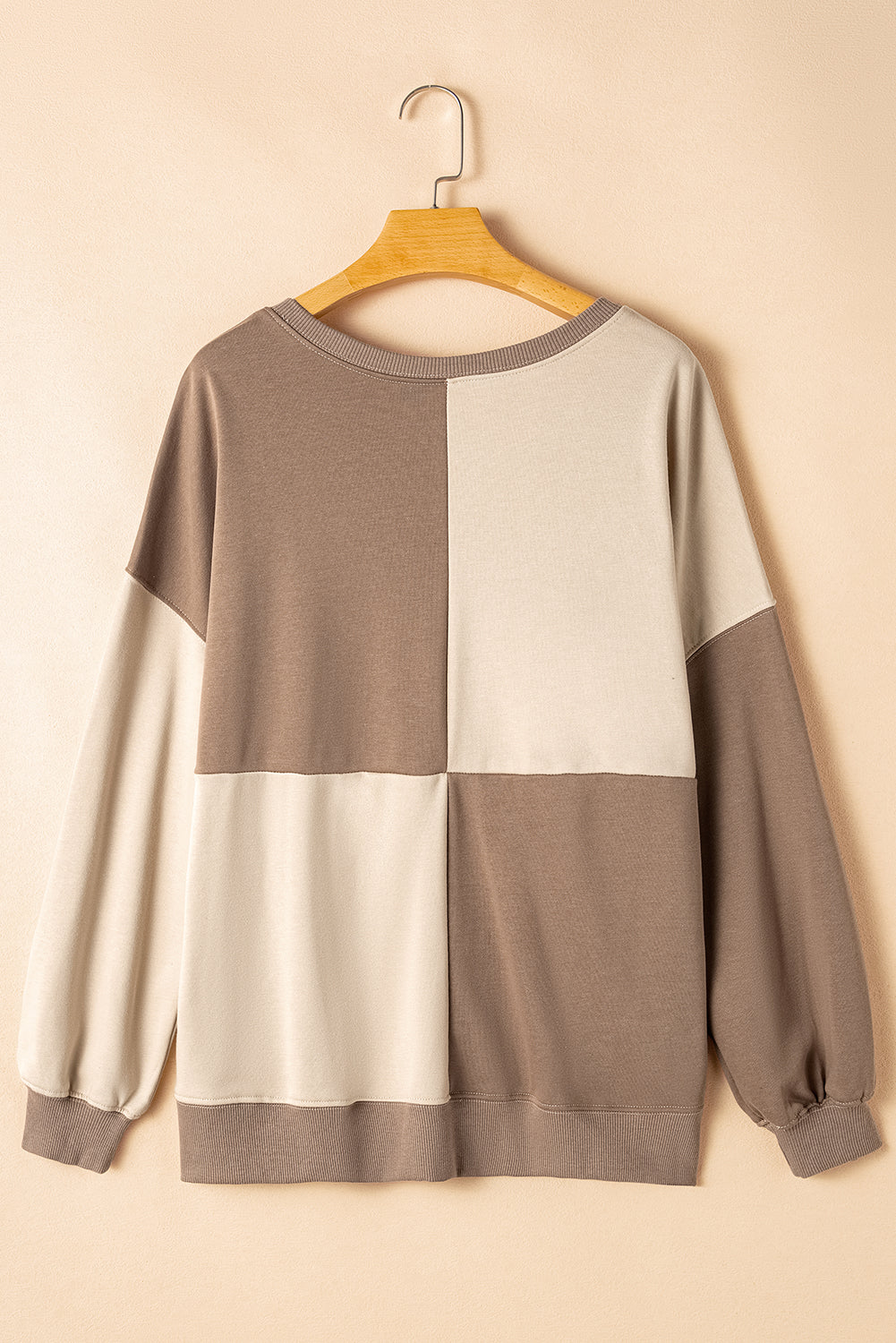 Colorblock Crewneck Henley Sweatshirt