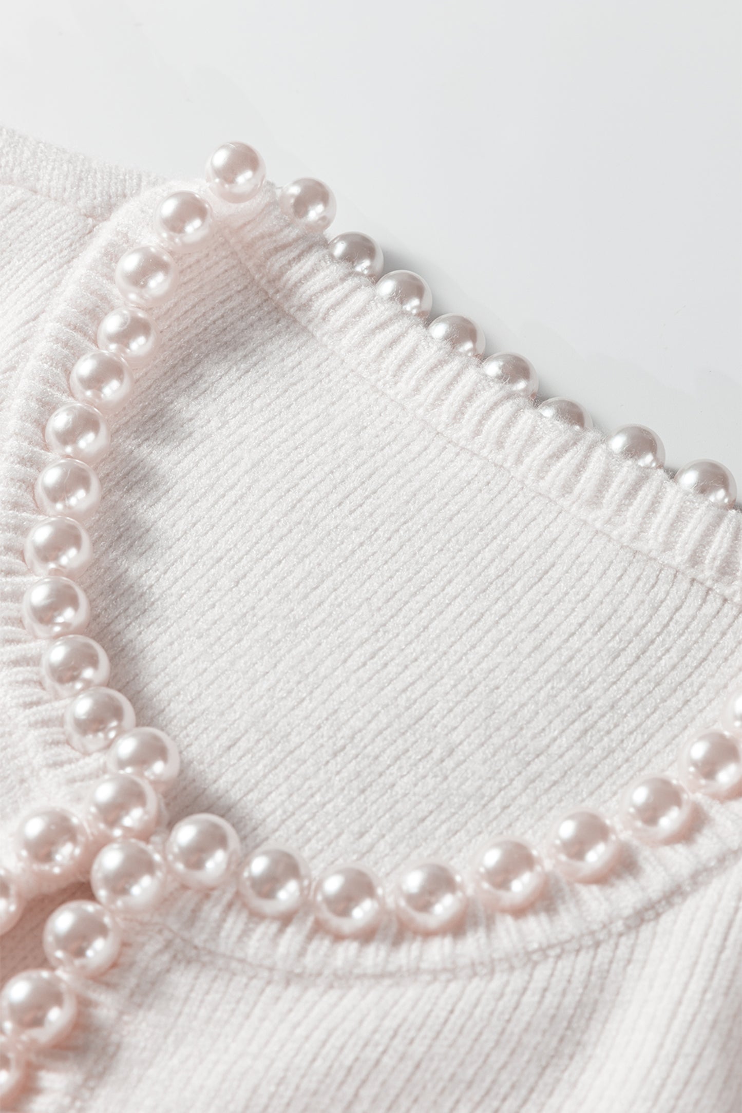 Pearl Embellished Open-Front Cardigan