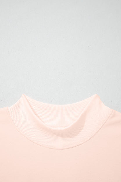 Solid Oversize Mock Neck Sweatshirt
