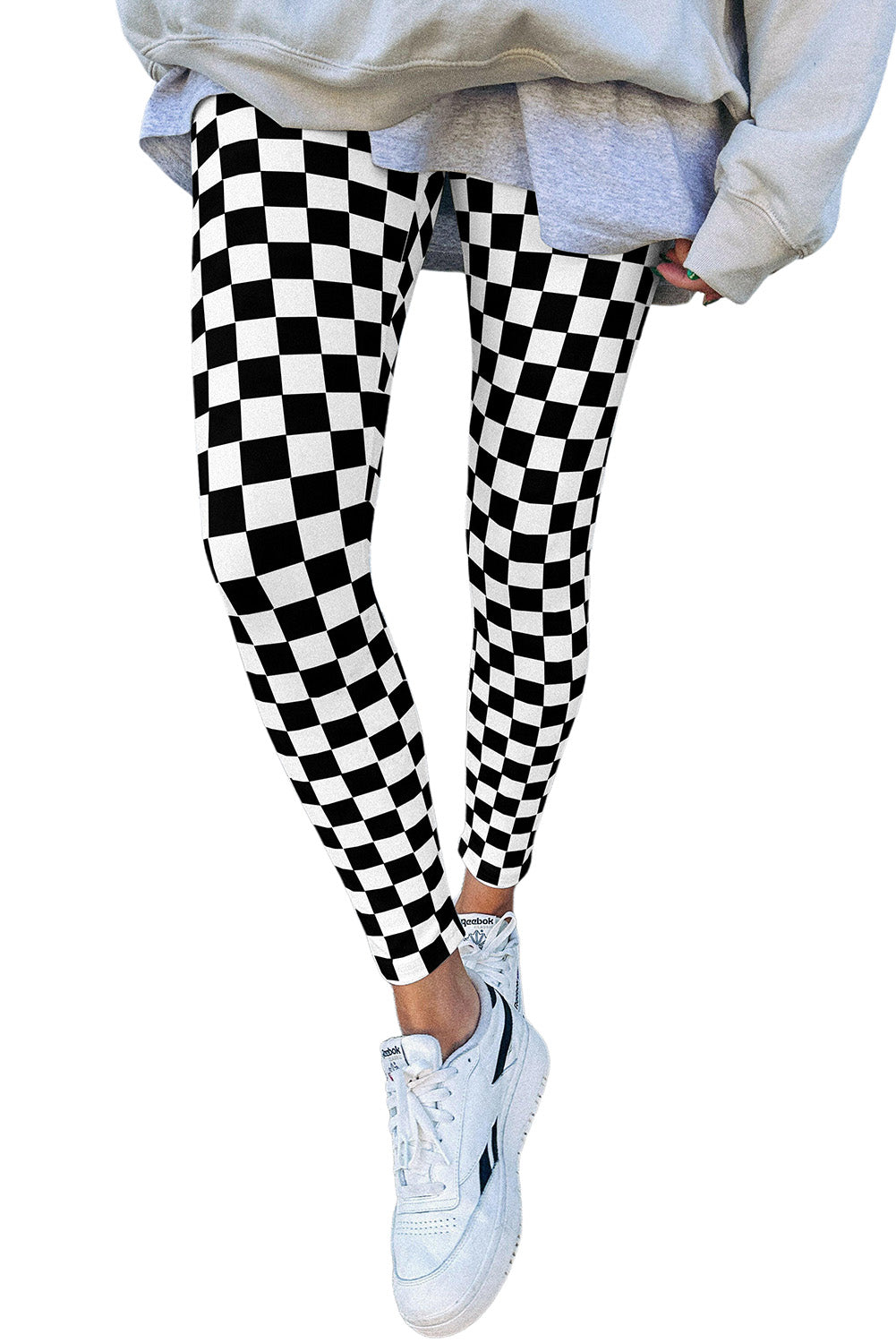 Checker High Waist Skinny Leggings