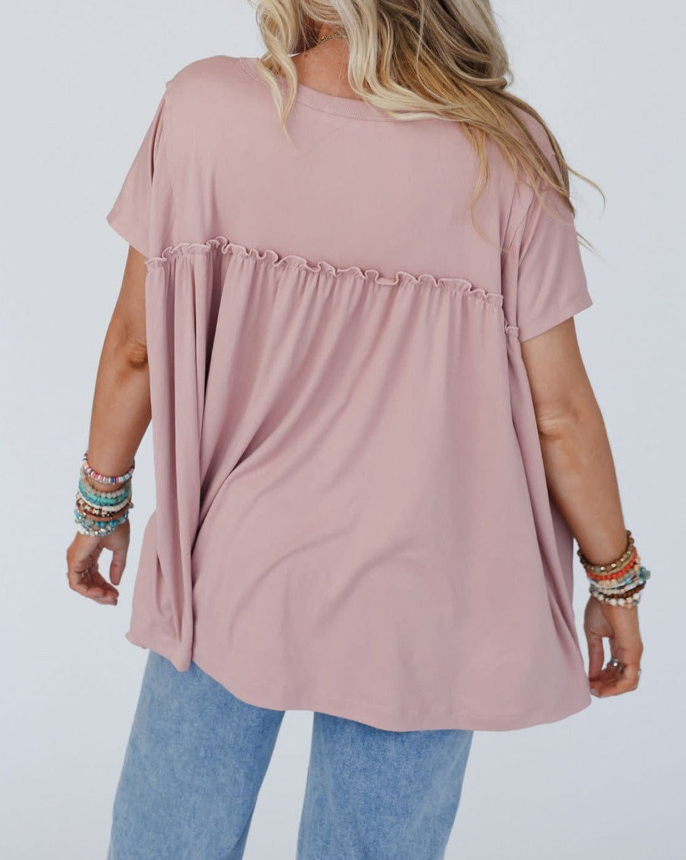 Frilled Short Sleeve Babydoll Tee