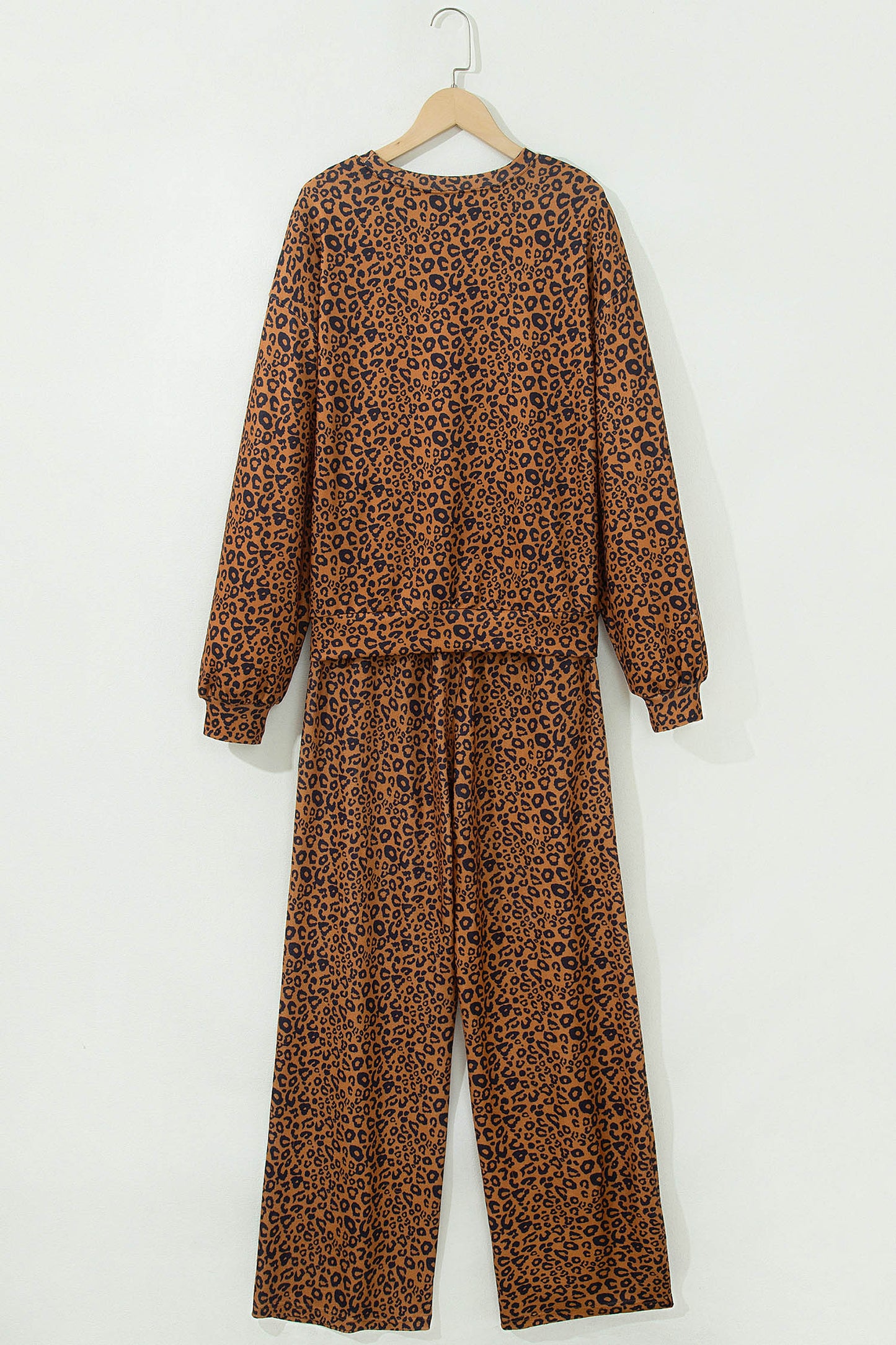 Leopard Long Sleeve Top & Drawstring Pants Set