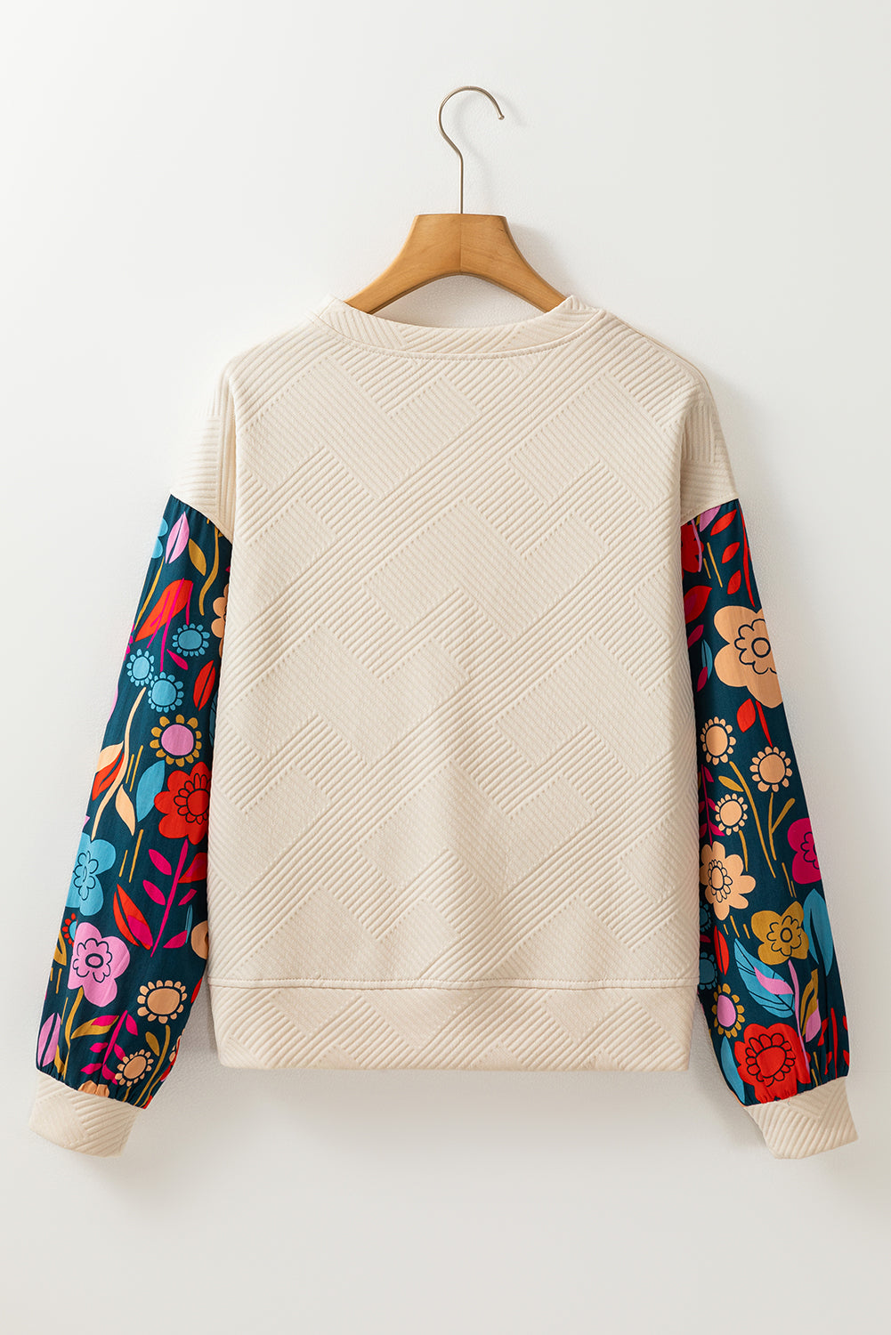 Floral Colorblock Long Sleeve Top