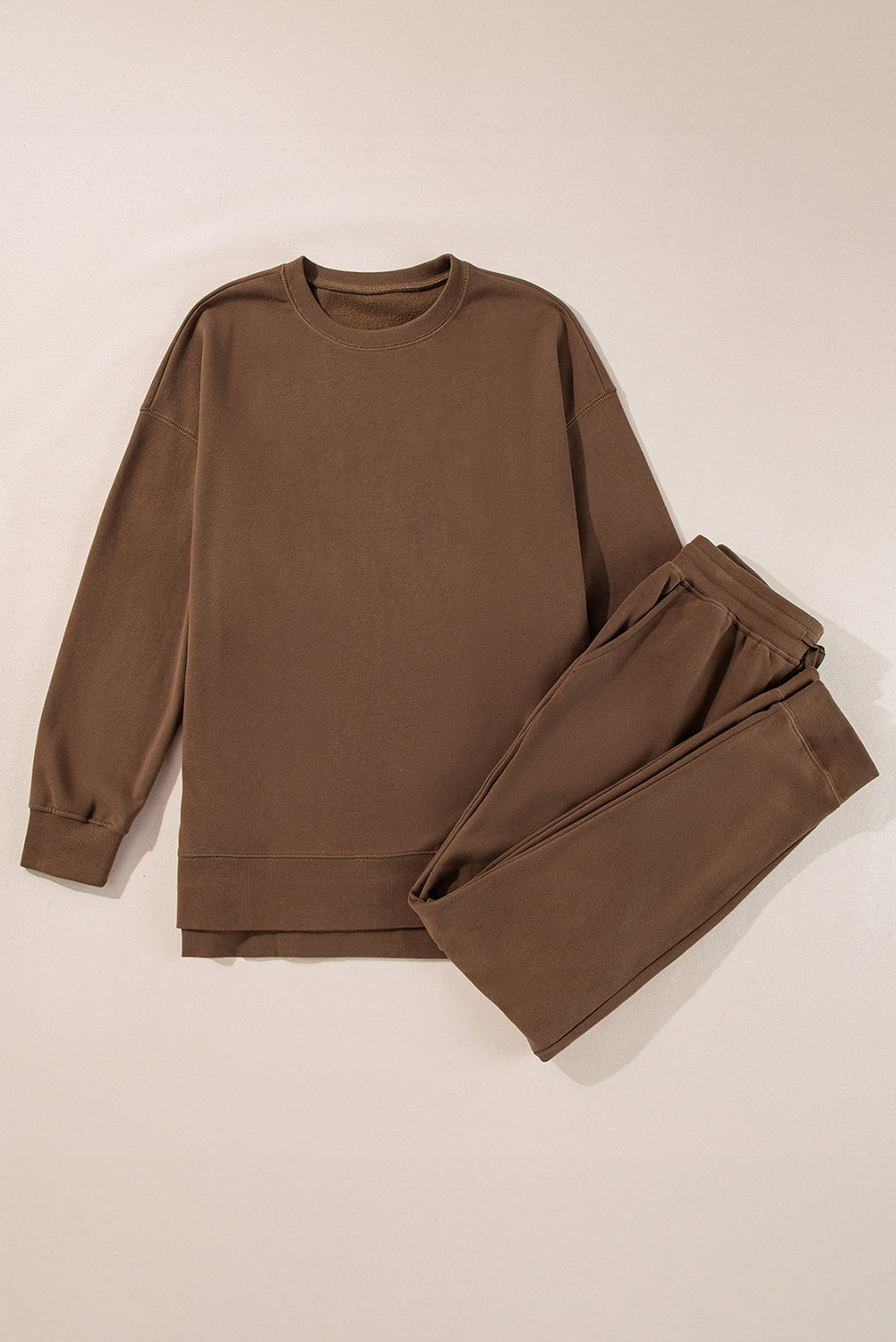 Solid Pullover and Pants Set