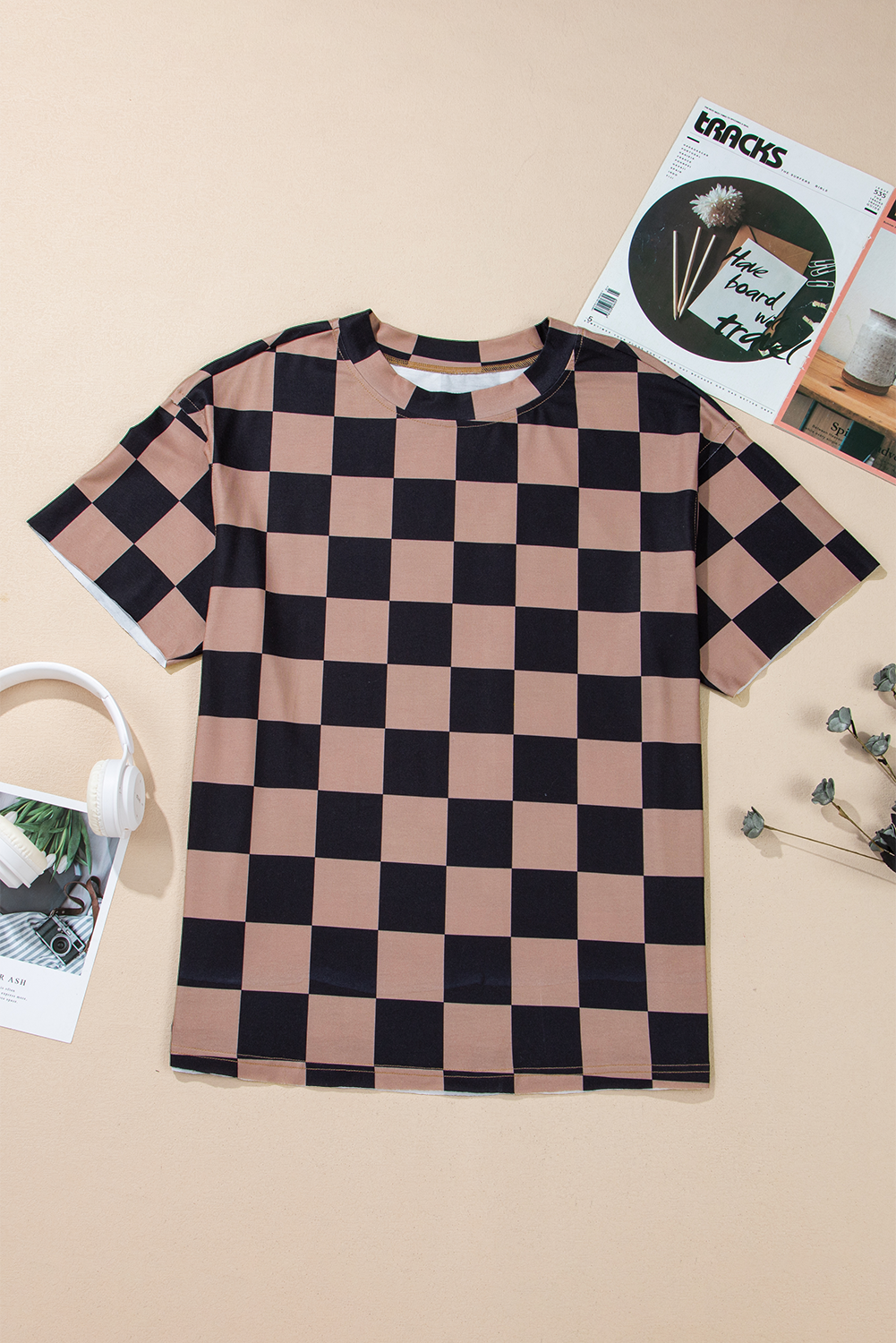 Checker Short Sleeve Boyfriend Tee