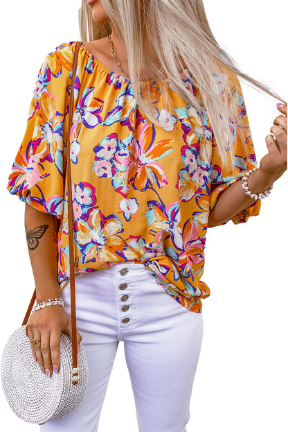 Floral Puff Sleeve Blouse