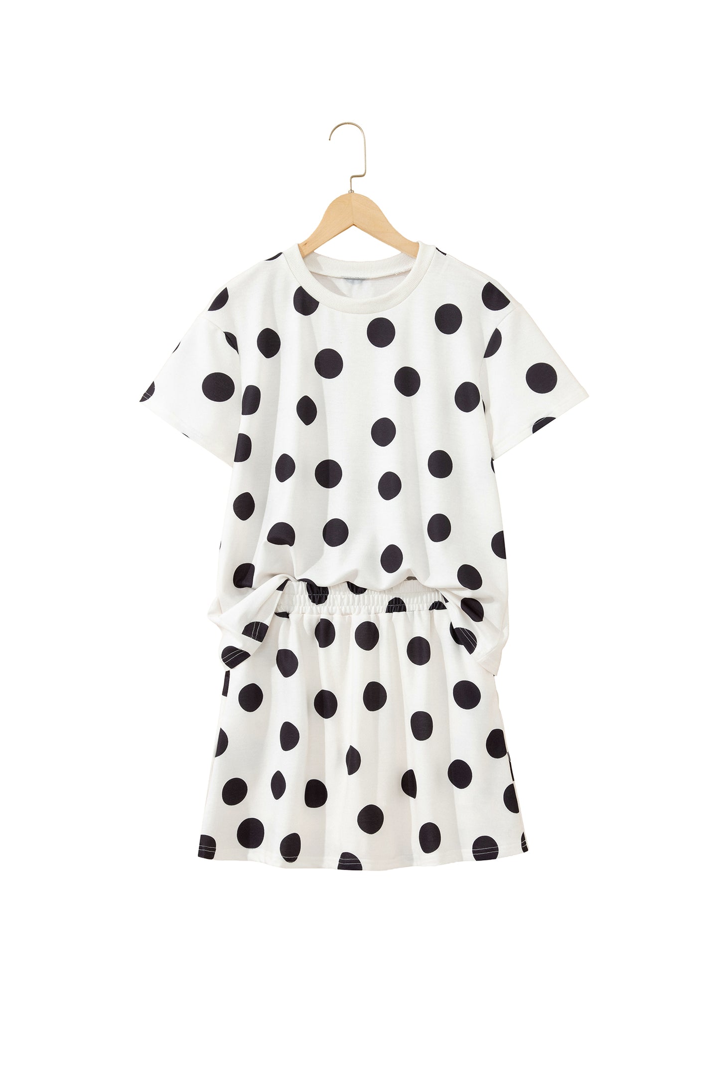 Polka Dot Short Sleeve Top & Mini Skort Set
