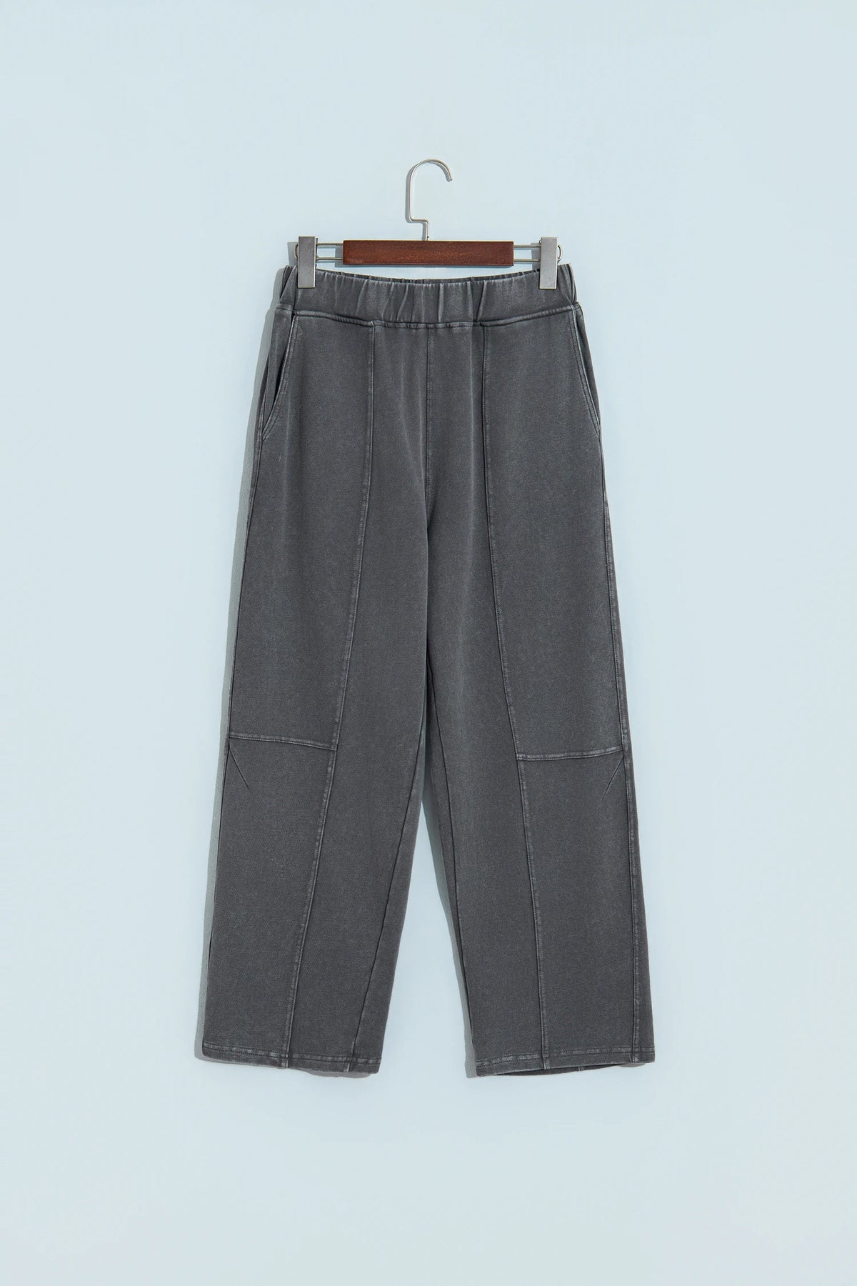 Mineral Wash Elastic Waist Barrel Leg Pants