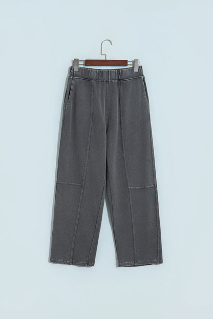 Mineral Wash Elastic Waist Barrel Leg Pants