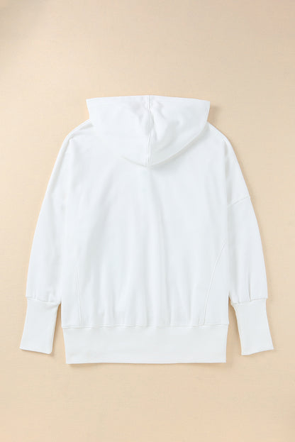 Buttoned Henley Kangaroo Pocket Hoodie